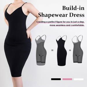 Abito modellante bodycon da donna senza cuciture, contenitivo per pancia e vita, con effetto push-up glutei, con slip integrato - Product Image 2