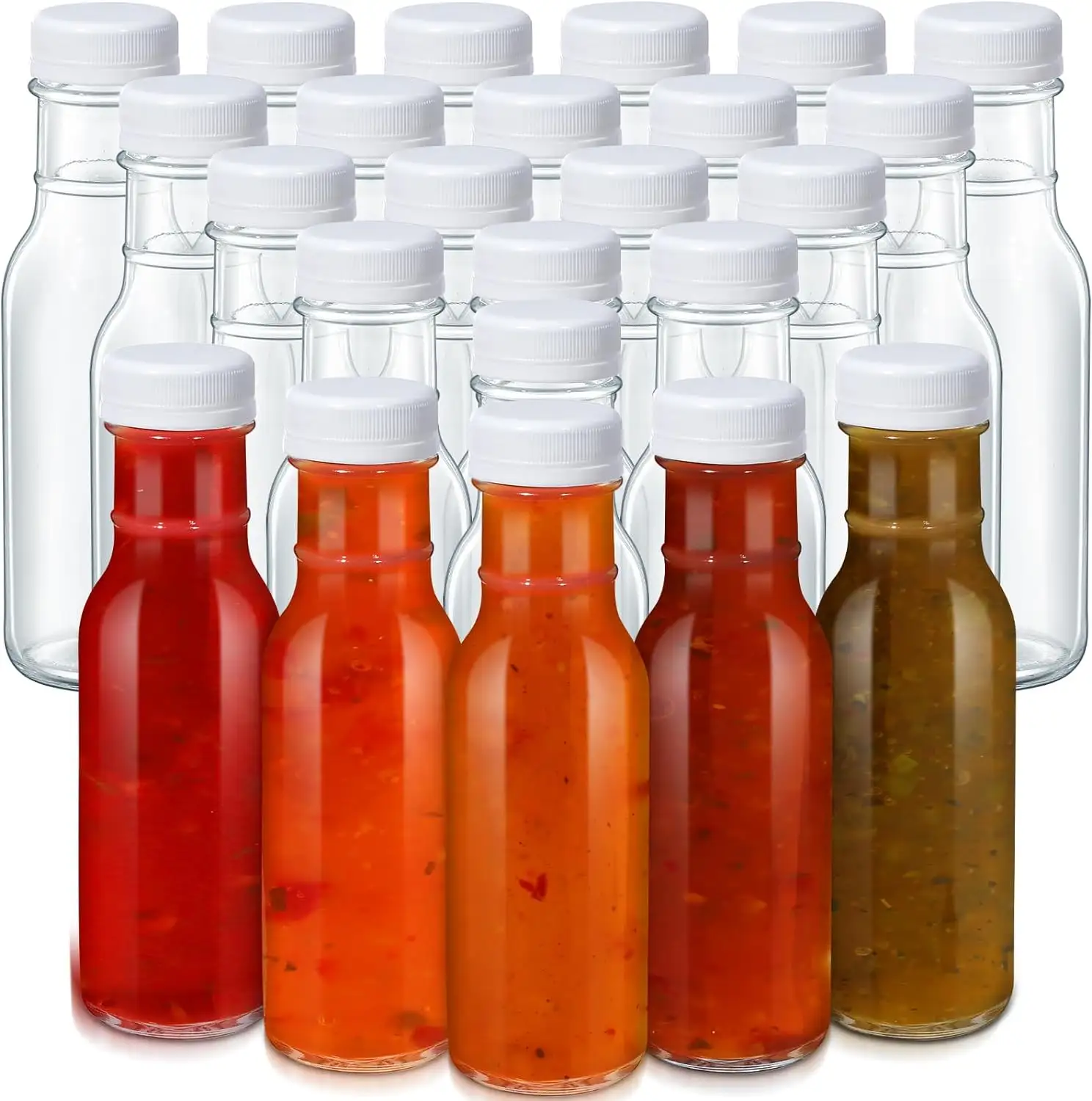 Klares Glas 250 ml 8 Unzen heiße Soße Gewürz Salat Ketchup Chilli Soßenflasche zur Gewürzung Tomatenesatz