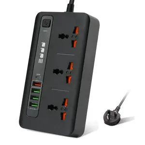 Universal power outlet PD20W QC3.0 Charger surge protector power strip with usb 4outlet power socket type c extension socket