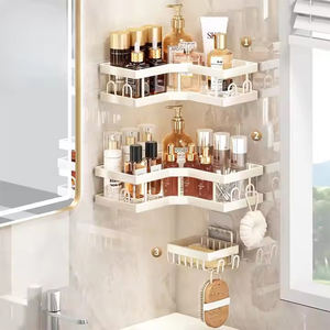 Credy de esquina de ducha, estantes montados en la pared, organizador de baño, estante de esquina, estantes de baño de alambre, almacenamiento - Product Image 2