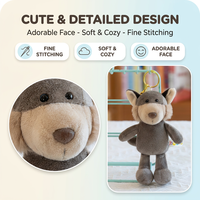 Porte-clés en peluche loup mignon, prêt à être expédié, pendentif animal de la jungle en peluche, breloque de sac, accessoire Kawaii CE EN71 CPC