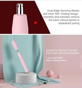 Beauty Battery Powered Plastic Hair <strong>Trimmer</strong> Eyebrow Nose Ear Body Hair Trimming Remover For Women Men Household Use Dual Blades - Product Image 5