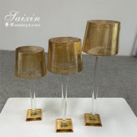 Neue Hochzeit Tisch dekoration Gold Kerzen ständer 3 Stück Set Champagner Kristall Kerzenhalter