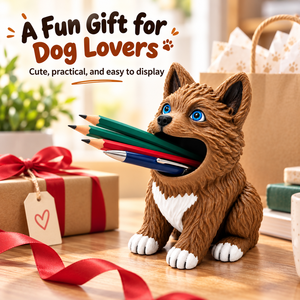 Porte-stylo chien mignon en plastique, organisateur de bureau, support à crayons animal, décoration de table pour salle d'étude, cadeau - Product Image 1