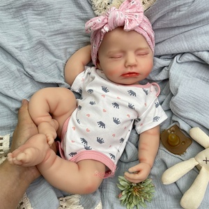 Poupée Reborn de 18 pouces à bouche ouverte avec sucette, peau peinte à la main avec texture et veines, en silicone solide, accessoires de thérapie émotionnelle pour bébés - Product Image 2