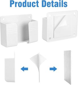 Soporte de Pared para Teléfono, Multifuncional, de Plástico PP, Sostenible, Moderno y Simple, Sin Perforaciones, para Carga, Compatible con TV - Product Image 4