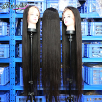 Lot de Mèches Brésiliennes Vierges de Haute Qualité à Bon Prix avec Closure 40 50 Pouces, Extensions de Cheveux Humains 10A, Cheveux de Vison à Cuticule Alignée 12A