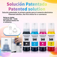 INK-TANK 70ml 544 Bouteille d'encre compatible de qualité supérieure à base d'eau pour recharger l'encre des imprimantes Epson EcoTank L3210 L3110 L3150 L3250