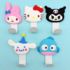 Crochets adhésifs mignons en forme de demi-poisson de dessin animé |   Crochets pour chapeaux en PVC Keroppi/<span class=keywords><strong>Melody</strong></span>, forte capacité de charge, sans perçage - Product Image 1