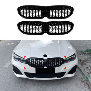Grille de pare-chocs avant en plastique ABS noir pour BMW Série 3 G20 G21 G28, effet ciel étoilé, modification du pare-chocs avant - Product Image 1
