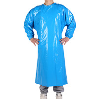 Robe de protection imperméable à manches longues, tablier en plastique réutilisable, vêtements de travail pour le nettoyage industriel et la transformation alimentaire