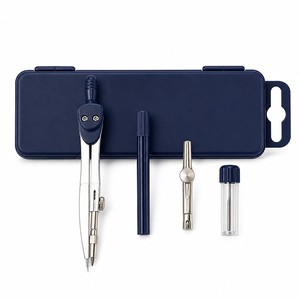Ensemble de compas de géométrie avec étui, porte-crayons, adaptateur métallique et tube à mine pour étudiants, école, <span class=keywords><strong>math</strong></span>ématiques, dessin technique - Product Image 2