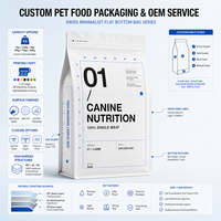 Sachet d'emballage alimentaire personnalisé pour animaux de compagnie, pochette verticale refermable avec fermeture éclair, en plastique de qualité alimentaire pour aliments secs pour chiens et chats, avec fenêtre transparente