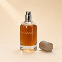 Vente en gros de flacons de parfum en verre personnalisés, 30 ml, 50 ml, 100 ml, ronds, gravure personnalisée, couleurs personnalisées avec emballage en boîte