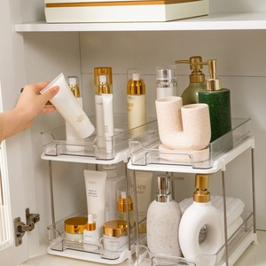 Bathroom Storage <b>Rack</b> 3 Tier Pull Out Organizer With Non Slip Base For Toiletries And Personal Care Items - Product Image 2