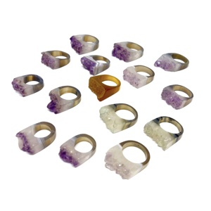 Anillo de amatista Natural, piedra Natural, ágata, amatista - Product Image 4