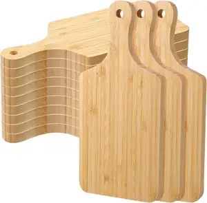 厚みのある竹のまな板、木のまな板カスタムレーザー彫刻母の日ギフトボード (ハンドル付き)