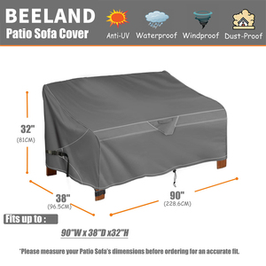 BEELAND <strong>Grey</strong> All Weather Protection Garden Patio Furniture <strong>Cover</strong> Set Waterproof Outdoor <strong>Sofa</strong> <strong>Cover</strong> - Product Image 4