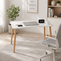 Bureau d'ordinateur minimaliste pour ordinateur de bureau, table d'étude compacte pour étudiant, idéal pour maison locative, chambre, bureau, bureau d'écriture rectangulaire