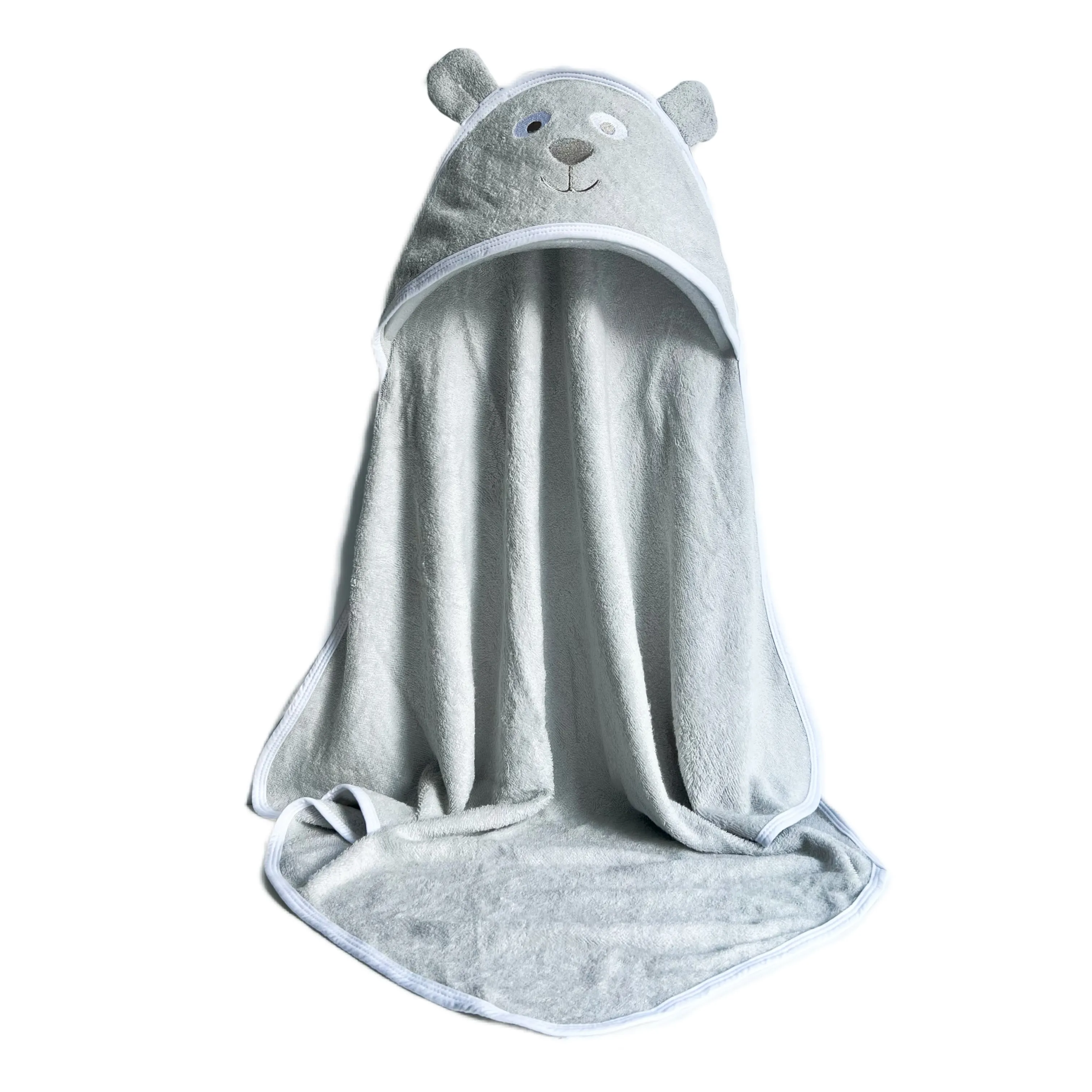 High Quality Organic Bamboo Hooded Baby Towels With Animal Design 35"*35" Custom Packing Super Soft Comfortable Baby Bath Towel