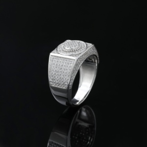 Anillo de Hombre de Alta Calidad, Estilo Hip Hop Vintage, Chapado en Oro de 14K, con Circonitas, Certificado por Terceros, Yimanxuan YWR020, Aniversario - Product Image 4
