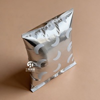 Bolsas de Embalaje con Cierre Zipper, Acabado Mate, Grado Alimenticio PET/PE(CPP), con Detalles Plateados, Bajo MOQ, Personalizables, para Patatas Fritas, Gelatina y Juguetes