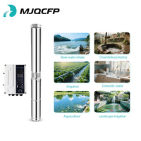 Pompe à eau solaire hybride AC/DC 200m 7m³/h sans balais, submersible, avec contrôleur externe, pour eau propre et irrigation