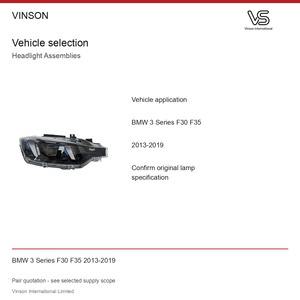 ชุดไฟหน้าคู่สำหรับ BMW ซีรีส์ 3 รุ่น F30 F35 ปี 2013-2019 รูปแบบที่ถ่ายภาพ - Product Image 5