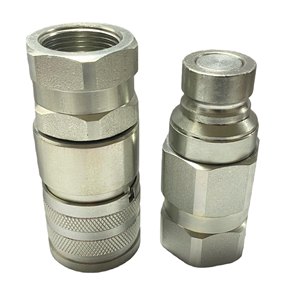 Hochwertige 3/4'' BSP Kohlenstoffstahl Flachgesichts-Hydraulik-Schnellkupplung für Hammerbrecher - Product Image 1