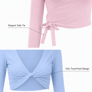 Women Premium Pastel Seamless Yoga Sets with Wrap Crop <b>Tops</b> <b>Cross</b> Back Sports Bras and High Waist Shorts for Fitness Brands - Product Image 6