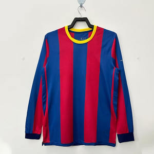 Op maat gemaakte groothandel 10-11 Retro Thaise kwaliteit voetbaltenue lange mouwen voetbal shirt DIY voetbaltenue Barcelonlk - Product Image 1