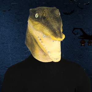Máscara de Látex de <span class=keywords><strong>Cocodrilo</strong></span> para Halloween, Máscara Facial Completa Divertida de Terror para Cosplay, Fiestas, Disfraces, Accesorios para Festivales de Fantasmas - Product Image 3