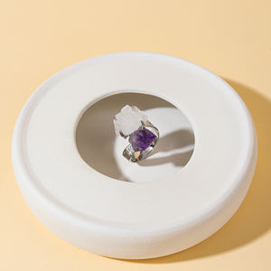 Vendita calda doppio cristallo naturale spirito di guarigione anello ridimensionabile appannamento regalo romantico gratuito per <span class=keywords><strong>moglie</strong></span> <span class=keywords><strong>marito</strong></span> per feste - Product Image 5