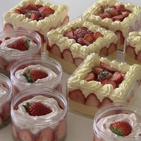 Boîtes à dessert en plastique transparent, boîtes à biscuits, boîtes à tiramisu, emballages pour pâtisseries, boîtes carrées et rectangulaires, petites boîtes