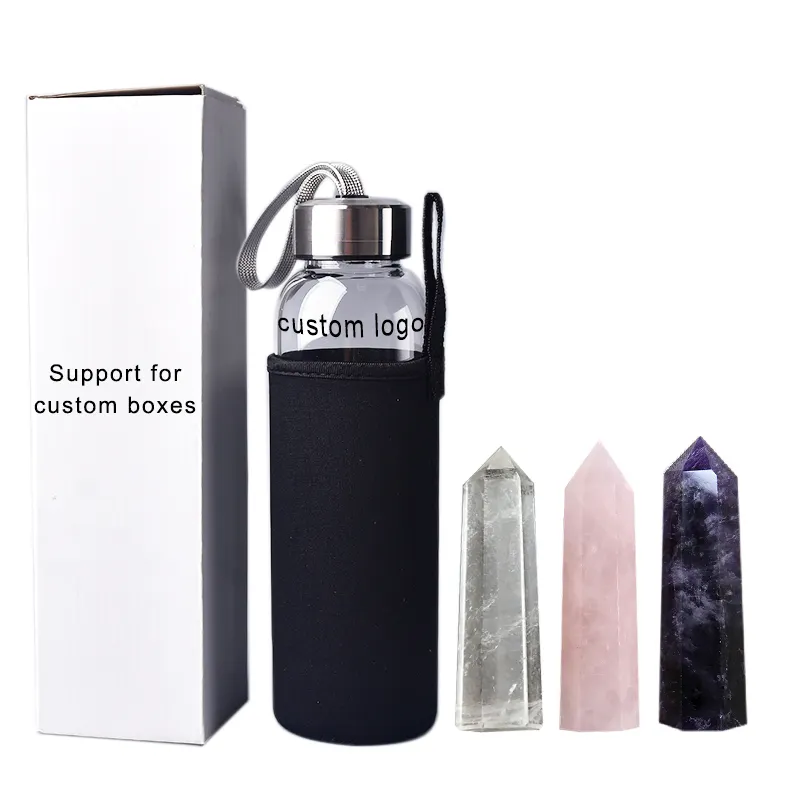 Wholesale Gemstone Energy reiki crystals healing stones Water Bottle