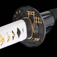 Katana en bambou noir brillant fait main, très demandé, avec petit couteau, fabrication exquise pour la décoration et la collection