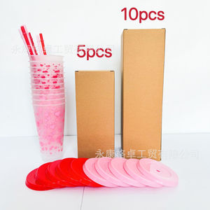 Bicchieri di Plastica a Forma di Cuore per San Valentino con Coperchi e Cannucce, Tumbler Riutilizzabile da 24 oz per Compleanni, Matrimoni, Addii al Nubilato e Feste - Product Image 6