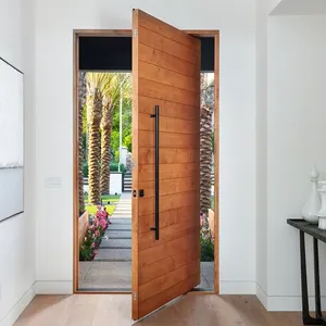 Seeyesdoor Thiết Kế Mới Rắn Gỗ An Ninh Cửa Tếch Pivot Lối Vào Cửa Đối Với Trang Chủ Sử Dụng