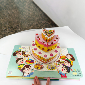 กระดาษเคลือบพิมพ์ภาพสำหรับเด็กปกแบบแข็งสมุดภาษาอังกฤษป๊อปอัพ3D <span class=keywords><strong>วัน</strong></span><span class=keywords><strong>เกิด</strong></span>ให้ความสุขทำให้เพื่อน - Product Image 2