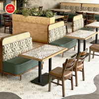 Ensemble de meubles de restaurant en rotin moderne, table et chaises personnalisables pour café, hôtel, école