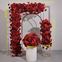 Künstliche Seidenblumen-Girlande vom Hersteller für Hochzeiten, Guter Preis, 1m Lang, Rot mit Burgunderrot, Blumen-Läufer