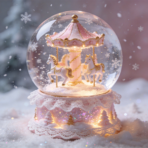 Globe à neige en résine de style <span class=keywords><strong>princesse</strong></span>, globe à eau musical avec dentelle rose pour la décoration de <span class=keywords><strong>table</strong></span> à la maison - Product Image 1