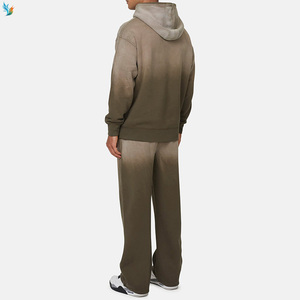 Sudadera con Capucha Verde Oliva Premium para <span class=keywords><strong>Hombre</strong></span>, Estilo Degradado Lavado, Oversize, Holgada, Estilo <span class=keywords><strong>Urbano</strong></span> y Retro - Product Image 4