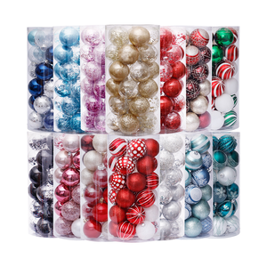 Adornos Navideños de Plástico Multicolor de 6 cm, Bolas Colgantes para Árbol de Navidad, Decoración de Calidad para el Hogar y Fiestas - Product Image 1
