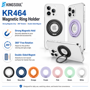 Soporte Magnético Giratorio 360° para Teléfono, Plegable, con Anillo, Soporte Metálico de Doble Cara para iPhone, Varios Colores, Logotipo Personalizado - Product Image 3