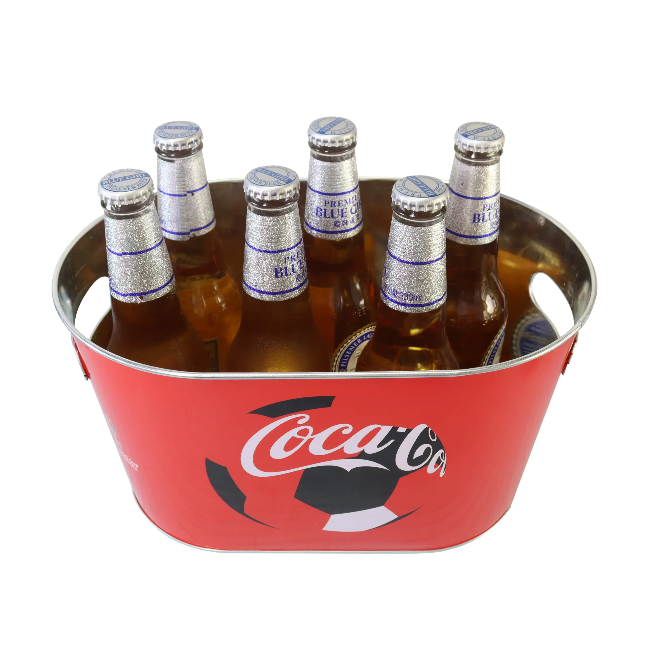 Herramientas de barra de Metal con logotipo personalizado, Enfriador de hielo, Cubo de champán y cerveza, venta al por mayor
