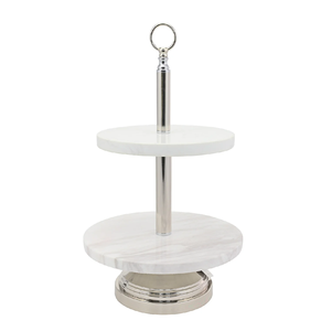 Meilleures ventes AZHAR EXPORT Support à gâteau en marbre de haute qualité à 2 niveaux Forme tendance Design artisanal Passe au lave-vaisselle pour la décoration de gâteaux - Product Image 3