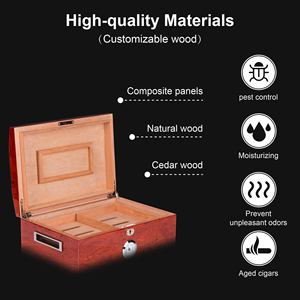 Durable <b>Lockable</b> Spanish Cedar Wood Freestanding Electric Compressor Commercial Display Humidifier Cigar Humidor <b>Cabinet</b> - Product Image 4