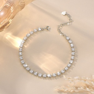 Hot Selling Fashion Dazzling Jewelry 14k Gold Filled Princess Cut 3mm Cubic Zirconia Tennis <b>Bracelet</b> for Women - Product Image 4