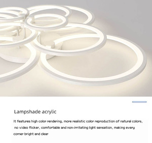 <span class=keywords><strong>Lustra</strong></span> LED plafoniera dimmerabile 3000K 6000K moderno 4 8 anelli 130W montaggio a filo apparecchio di illuminazione a soffitto per soggiorno - Product Image 6